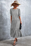 Printed Flounce Sleeve Tiered Dress - Trendsi - Flyclothing LLC