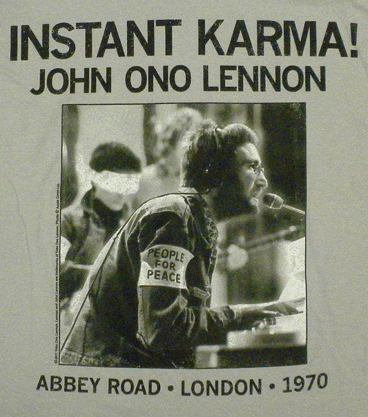 John Lennon Instant Karma V-Neck T-Shirt - Flyclothing LLC