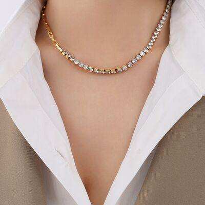 Zircon Titanium Steel Necklace - Trendsi - Flyclothing LLC