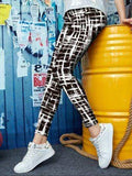 Printed High Waist Skinny Leggings - Trendsi - Flyclothing LLC