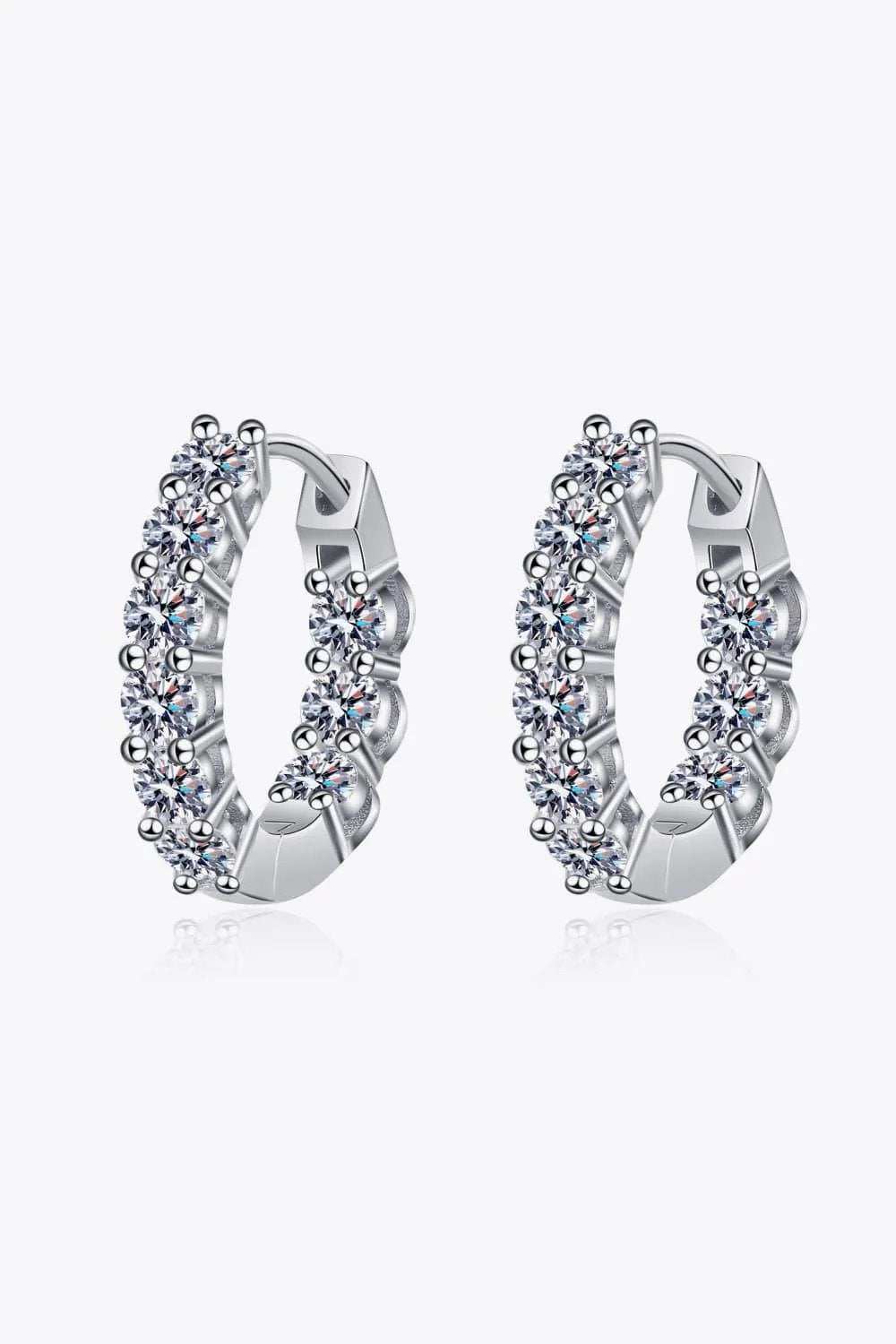1.8 Carat Moissanite Hoop Earrings - Trendsi - Flyclothing LLC