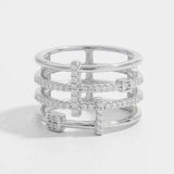 925 Sterling Silver Inlaid Zircon Ring - Trendsi - Flyclothing LLC