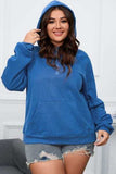Plus Size Quarter Zip Raglan Sleeve Hoodie - Trendsi - Flyclothing LLC