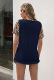 Leopard V-Neck Tunic Tee - Trendsi - Flyclothing LLC