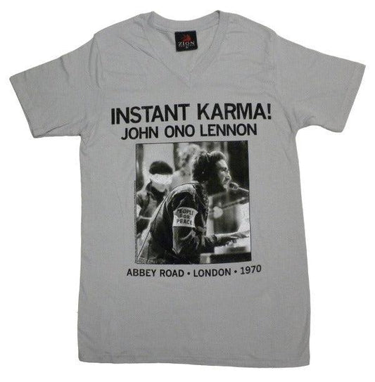John Lennon Instant Karma V-Neck T-Shirt - Flyclothing LLC