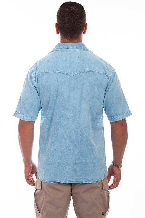 Scully DISTRESSED SKY BLUE PALM EMBROIDERY - Scully Leather - Flyclothing LLC