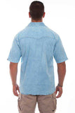 Scully DISTRESSED SKY BLUE PALM EMBROIDERY - Scully Leather - Flyclothing LLC