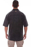 Scully BLACK DISTRESSED MENS TRAC SHIRT - Scully Leather - Flyclothing LLC