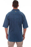 Scully DENIM DISTRESSED MENS TRAC SHIRT - Scully Leather - Flyclothing LLC