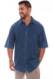 Scully DENIM DISTRESSED MENS TRAC SHIRT - Scully Leather - Flyclothing LLC
