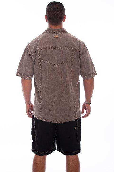 Scully LATTE DISTRESSED MENS TRAC SHIRT - Scully Leather - Flyclothing LLC