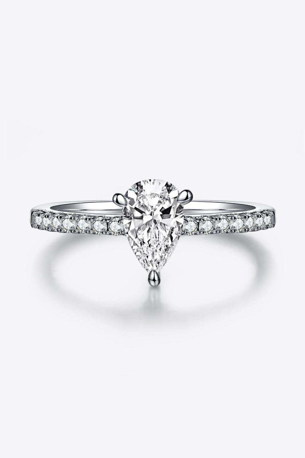 1 Carat Moissanite 925 Sterling Silver Side Stone Ring - Trendsi - Flyclothing LLC