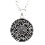Alpaca Silver Aztec Face Pendant with Chain - Artisana - Flyclothing LLC