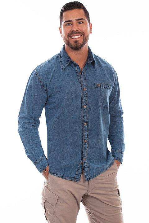 Scully LT WASHED DENIM TRAILWALK Shirt - Scully Leather - Flyclothing LLC