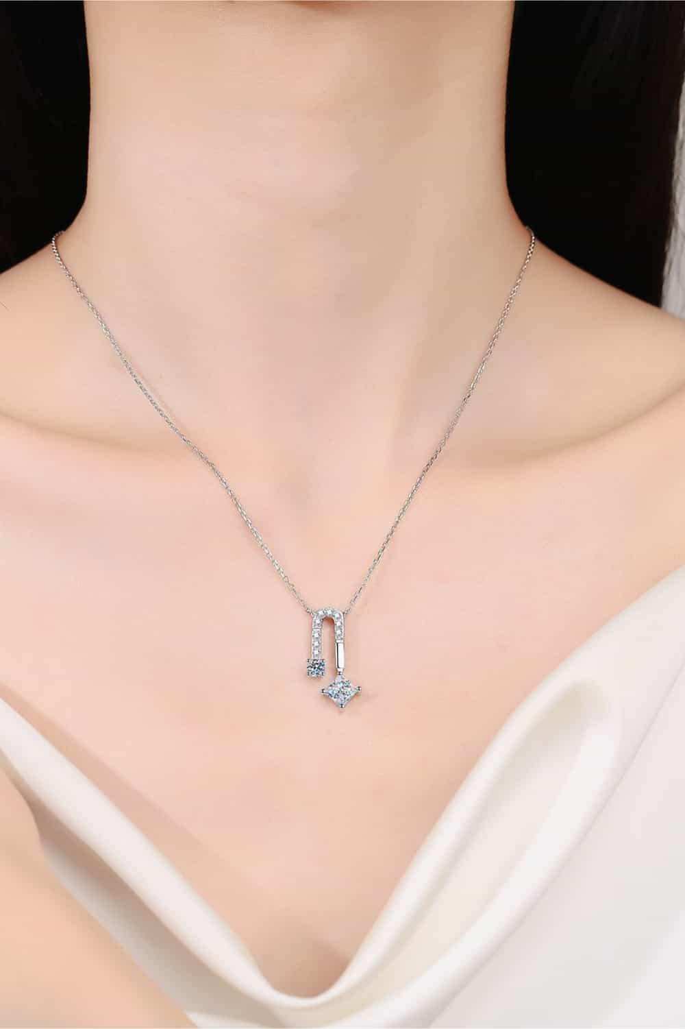 1.3 Carat Moissanite 925 Sterling Silver Necklace - Trendsi - Flyclothing LLC