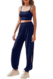 Cropped Cami and Side Split Joggers Set - Trendsi - Flyclothing LLC