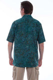 Scully DEEP SEA MEN'S S/S TEAL LEAF BATIK SHIRT - Scully Leather - Flyclothing LLC