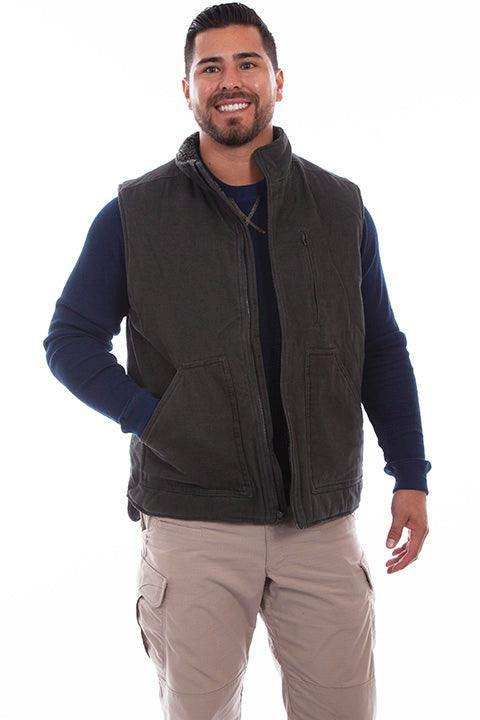 Scully CHARCOAL MEN'S CANVAS VEST - Scully Leather - Flyclothing LLC