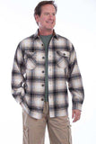 Scully BLACK-WHITE SHIRT-JACKET BRAWNY FLANNEL - Scully Leather - Flyclothing LLC