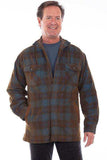 Scully BLUE-BROWN Y/D SHERPA LINED CORDUROY HOODY - Scully Leather - Flyclothing LLC