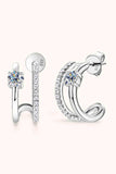 Moissanite 925 Sterling Silver C-Hoop Earrings - Trendsi - Flyclothing LLC