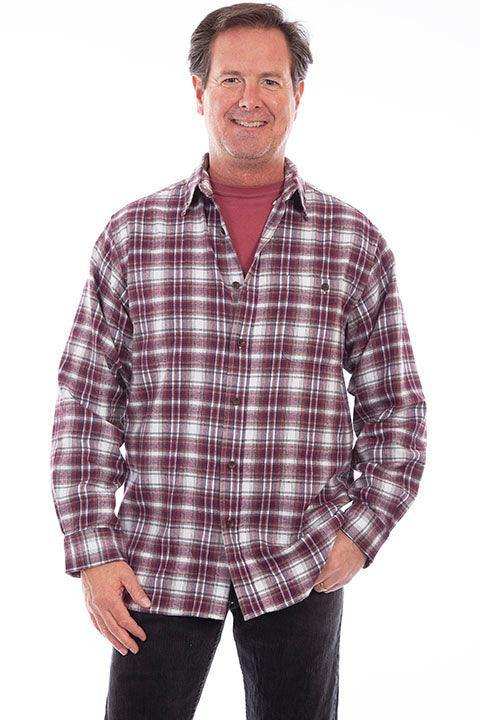 Scully BURGUNDY FLANNEL SHIRT - Scully Leather - Flyclothing LLC