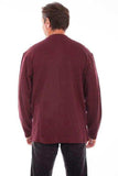 Scully BURGUNDY HEATHER RIB HENLEY - Scully Leather - Flyclothing LLC