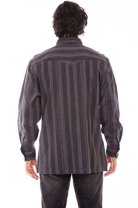 Scully CHARCOAL DOBBY STRIPE SHIRT/JACKET - Scully Leather - Flyclothing LLC