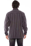 Scully CHARCOAL DOBBY STRIPE SHIRT/JACKET - Scully Leather - Flyclothing LLC