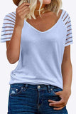 V-Neck Raglan Sleeve Tee - Trendsi - Flyclothing LLC