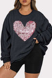 Plus Size Heart Sequin Round Neck Sweatshirt - Trendsi - Flyclothing LLC