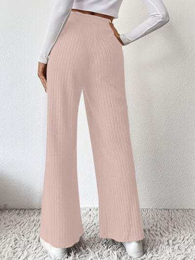 Ribbed High Waist Pants - Trendsi - Flyclothing LLC
