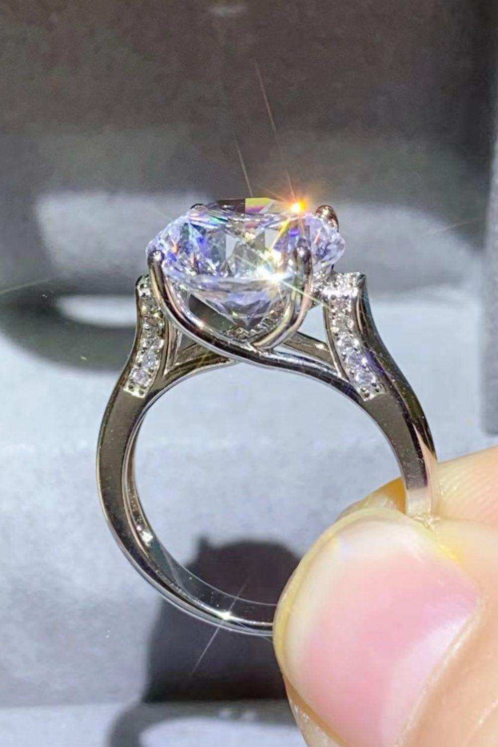 5 Carat Moissanite Platinum-Plated Ring - Trendsi - Flyclothing LLC