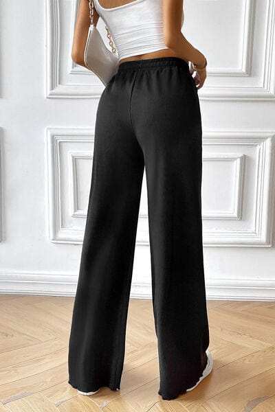 Drawstring Wide Leg Pants with Pocketed - Trendsi - Flyclothing LLC