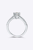 1 Carat Moissanite 925 Sterling Silver Side Stone Ring - Trendsi - Flyclothing LLC