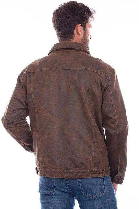 Scully Leather Brown Faux Jean Jacket W/Corduroy Lining - Scully Leather - Flyclothing LLC