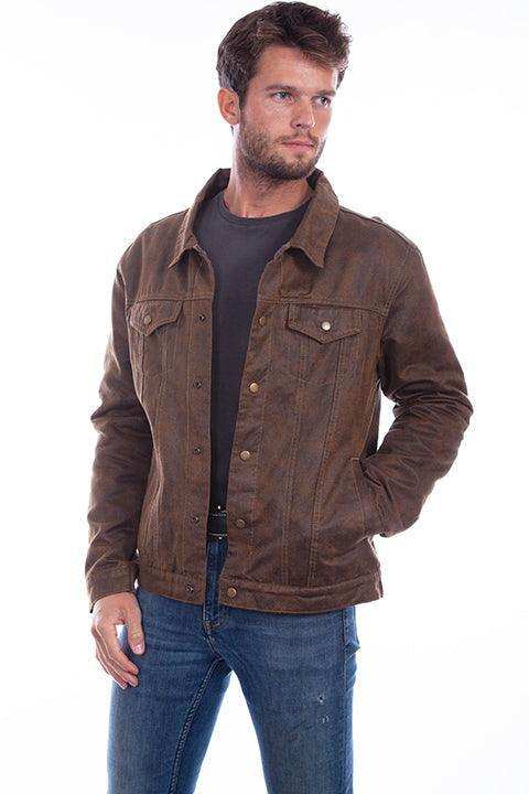 Scully Leather Brown Faux Jean Jacket W/Corduroy Lining - Scully Leather - Flyclothing LLC