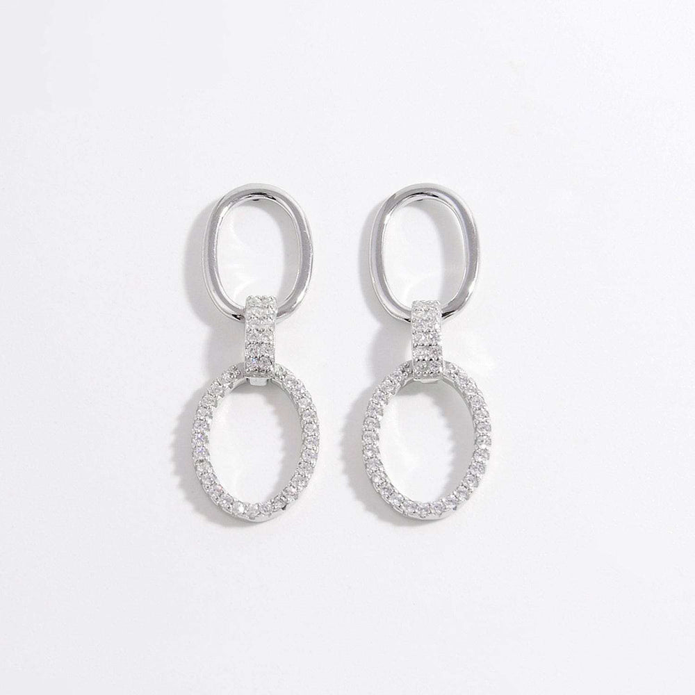 Zircon 925 Sterling Silver Dangle Earrings - Trendsi - Flyclothing LLC