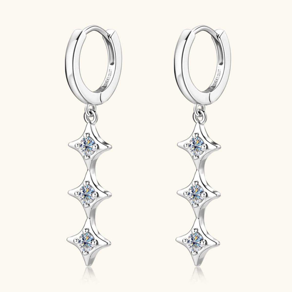 Moissanite 925 Sterling Silver Geometric Shape Earrings - Trendsi - Flyclothing LLC
