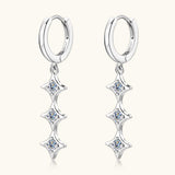 Moissanite 925 Sterling Silver Geometric Shape Earrings - Trendsi - Flyclothing LLC
