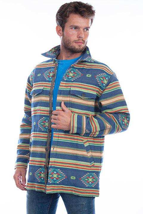 Scully Leather Farthest Point Denim Southwest Shirt/Jacket - Scully Leather - Flyclothing LLC