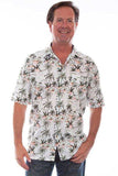 Scully Leather White S/S Palm Trees Shirt - Scully Leather - Flyclothing LLC