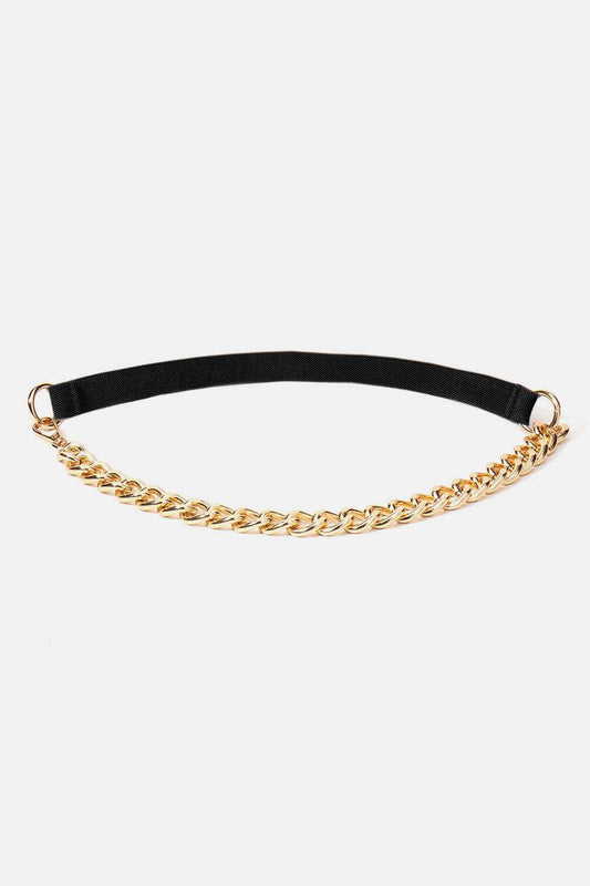 Half Alloy Chain Elastic Belt - Trendsi - Flyclothing LLC