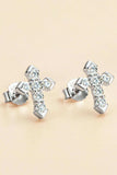 Moissanite Cross Stud Earrings - Trendsi - Flyclothing LLC