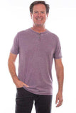Scully Leather Wine S/S Henley - Scully Leather - Flyclothing LLC