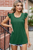 Ruffled Ruched Round Neck Tank - Trendsi - Flyclothing LLC