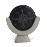Compass Soapstone Sculpture, Dark Gray Stone - SMOLArt - Flyclothing LLC