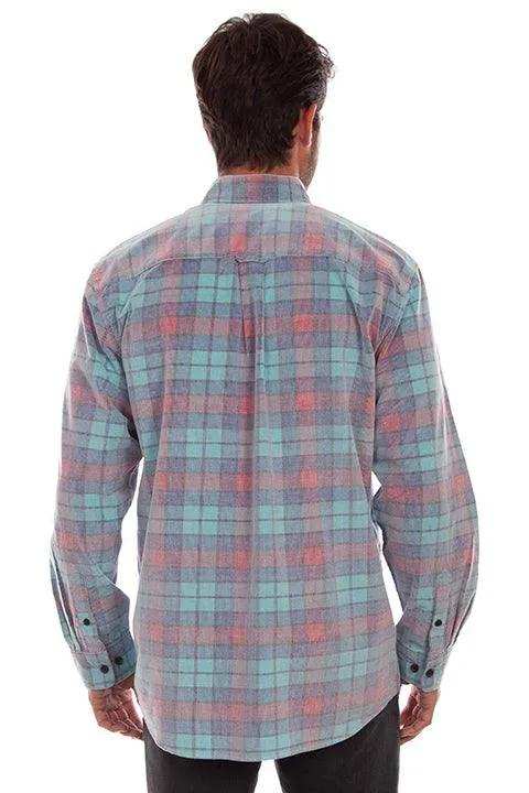 Scully Leather Farthest Point Blue Corduroy Plaid Shirt - Scully Leather - Flyclothing LLC