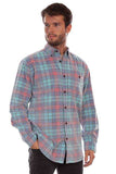 Scully Leather Farthest Point Blue Corduroy Plaid Shirt - Scully Leather - Flyclothing LLC