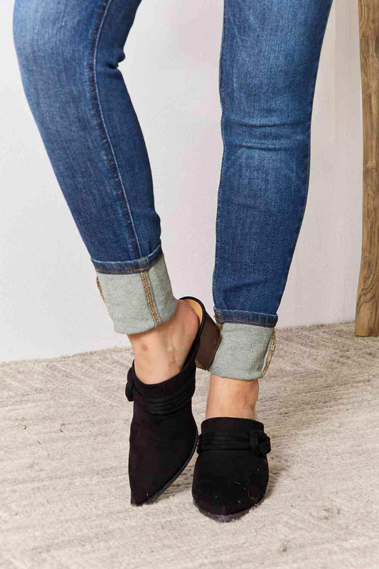 East Lion Corp Pointed-Toe Braided Trim Mules - Trendsi - Flyclothing LLC